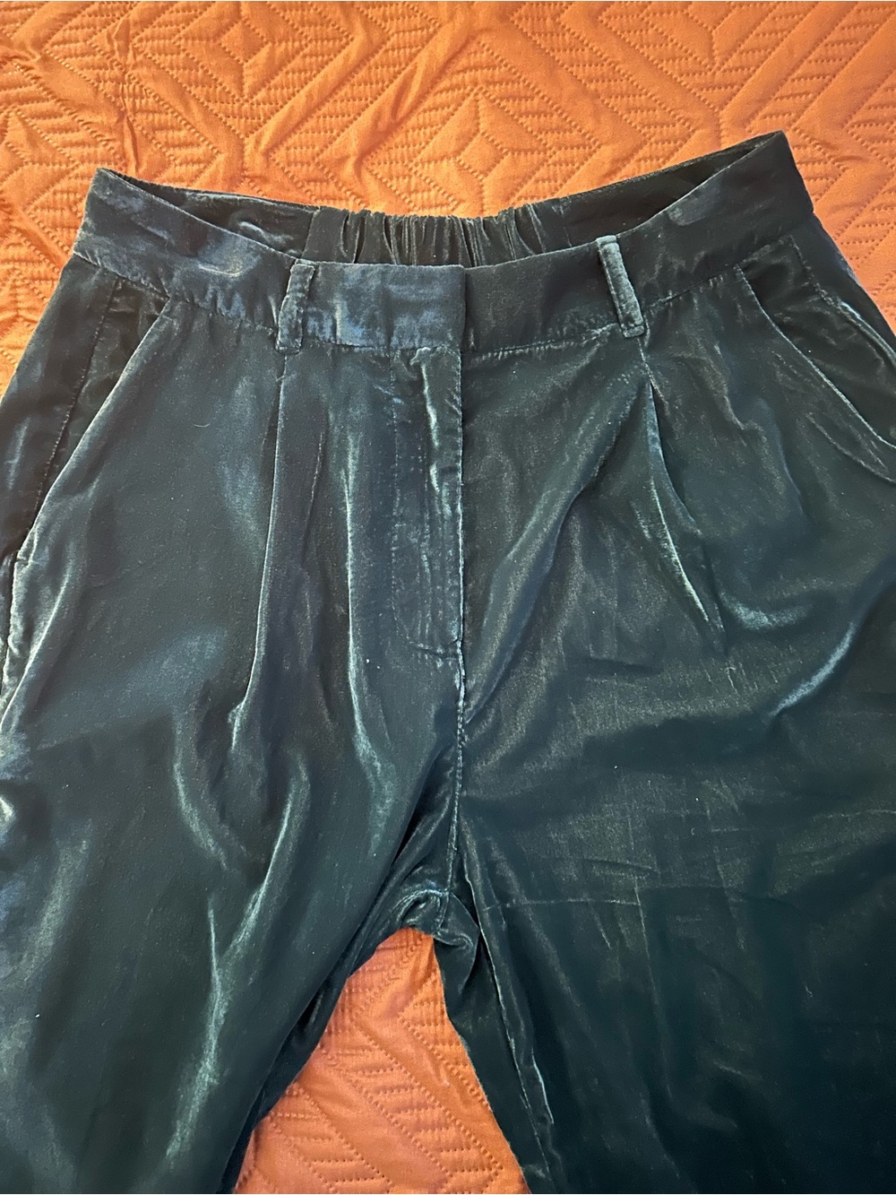Old Navy Women’s Dark Green Velvety Pants